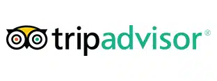 The logo of TripAdvisor, featuring the word "tripadvisor" in lowercase green font, with the "o" replaced by two stacked eyes encircled by a green ring, symbolizes a pair of